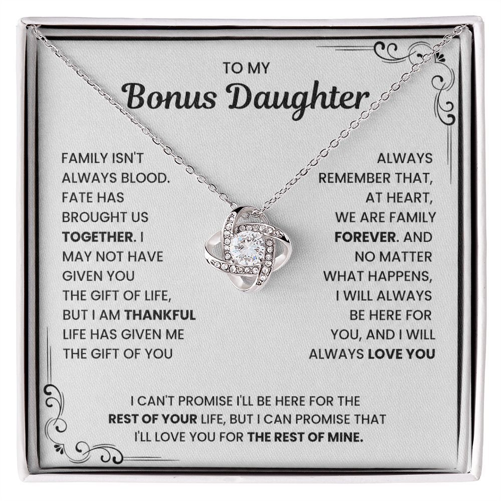 To My Bonus Daughter - "My Family Forever" Necklace