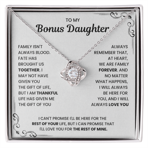 To My Bonus Daughter - "My Family Forever" Necklace