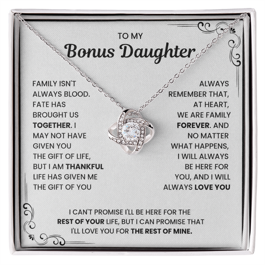 To My Bonus Daughter - "My Family Forever" Necklace