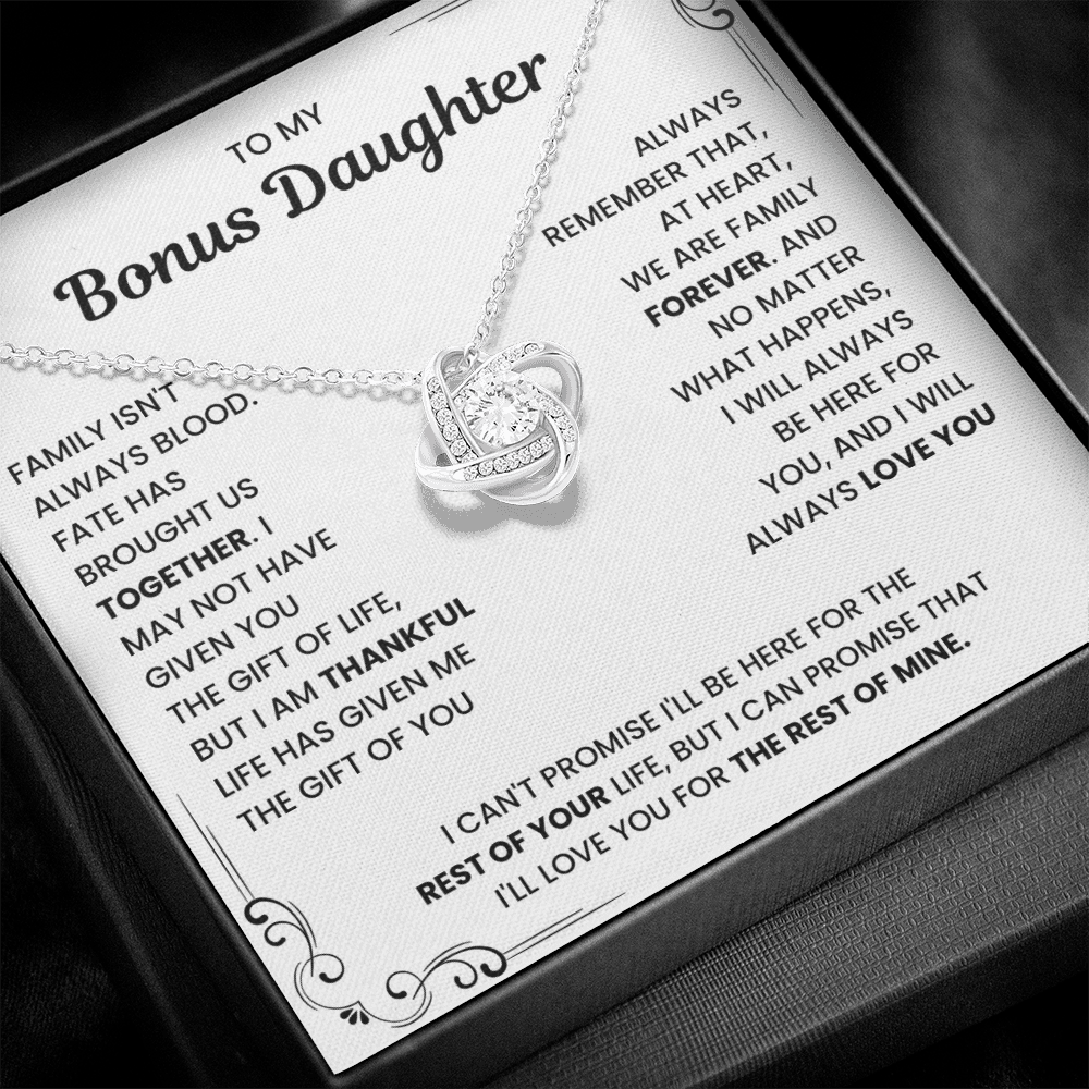 To My Bonus Daughter - "My Family Forever" Necklace