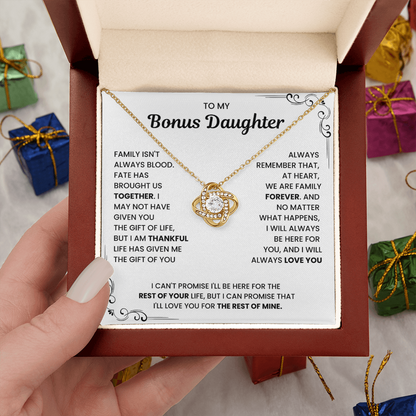 To My Bonus Daughter - "My Family Forever" Necklace